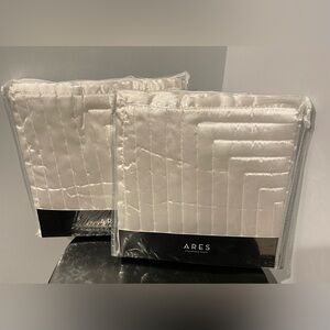 Z Gallerie Ares pearl white Quilted Pillow Shams set of 2